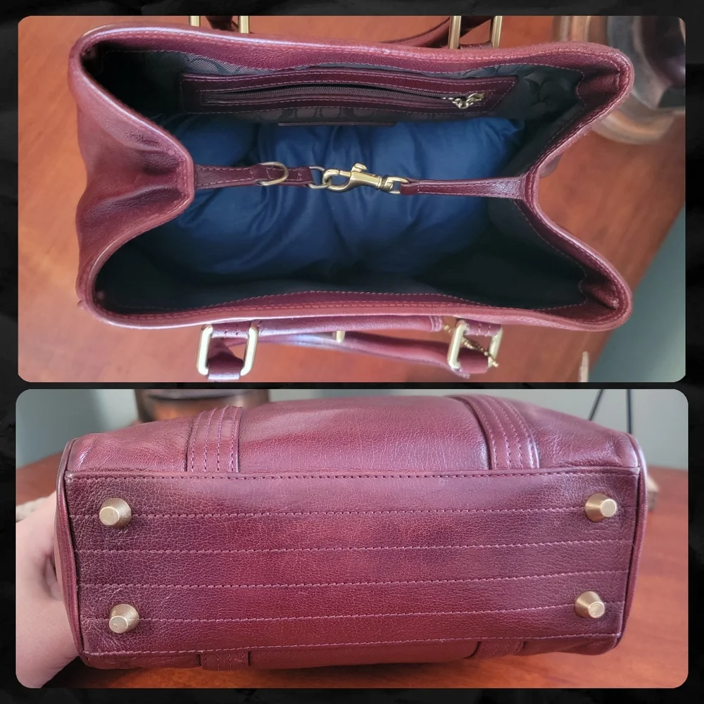 Coach 9704 Buffalo Hide Paper Bag Tote Mahogany Brown Leather Vintage Bag